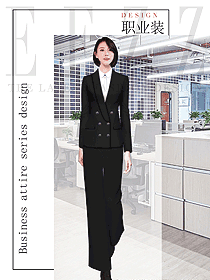 黑色雙排扣女西裝高級成衣2149