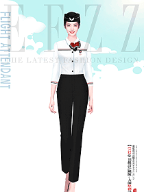 時尚空姐制服夏季襯衫款圖片設計圖