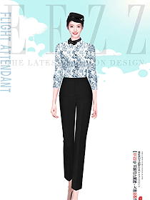 航空公司空姐制服訂做案例服裝效果圖