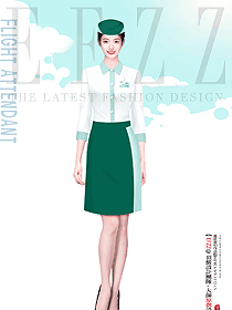 機場地勤餐飲工作人員制服設計效果圖