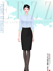 夏季航空公司員工原創(chuàng)制服設(shè)計(jì)著裝