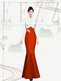 酒店制服員工服裝定制款旗袍