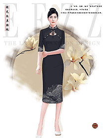 短款時尚酒店員工旗袍服裝定做設計案例大圖