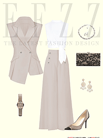 無袖夏季女裝職場服飾平面圖展示