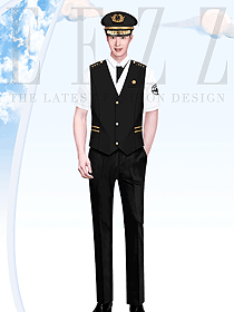 機場航站樓工作人員夏季馬夾套裝制服設計圖