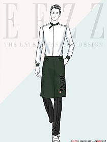 高檔會所西式餐飲服務人員職業裝定制設計案例