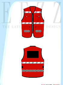 紅色代駕外賣反光條安全馬甲款原創制服設計圖