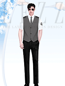 航空飛行員機長制服保安工作服安檢反光馬夾制服設計