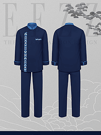 中式風格餐飲茶樓廚師服服裝定制設計