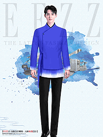 長袖秋冬套裝男茶餐廳火鍋飯店高端制服設計圖