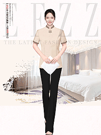 賓館酒店夏季女客房服務(wù)員短袖制服設(shè)計案例