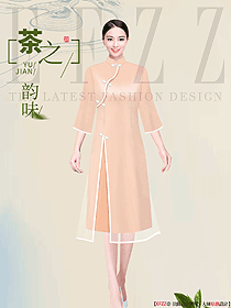 深圳高級茶藝師服裝定制設計效果圖