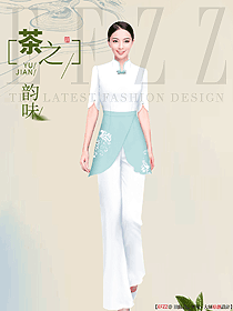 spa水療夏季美女接待咨客制服設(shè)計效果圖