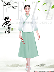 水療spa休閑區(qū)服務(wù)接待人員服裝定制設(shè)計(jì)圖