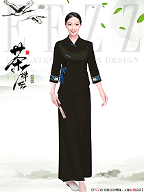 溫泉度假洗浴中心咨客制服定制設計圖