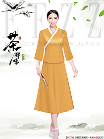 韓式溫泉度假酒店spa會所服務(wù)人員工作服設(shè)計圖