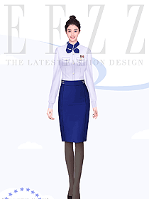 秋冬新款職業襯衫女氣質空姐酒店前臺工作服襯衣時尚珠寶長袖工裝