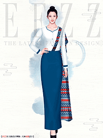 spa溫泉酒店咨客迎賓員工制服設(shè)計(jì)圖