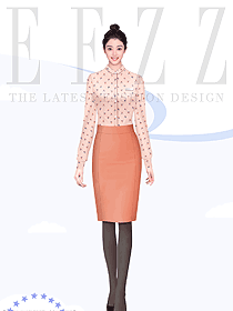 空姐制服職業(yè)套裝播音主持藝考服裝韓版長(zhǎng)袖氣質(zhì)空乘面試花襯衫設(shè)計(jì)