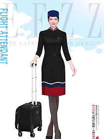 原創設計機乘空姐工作制服原創參賽圖