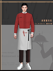 純色帆布工作圍裙灰色咖啡發(fā)型花藝師酒吧餐廳服務(wù)生工作服