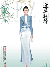 山水間度假溫泉酒店迎賓員工制服設計圖