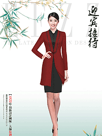 高端酒店迎賓咨客員工復(fù)古改良長款制服定制設(shè)計(jì)