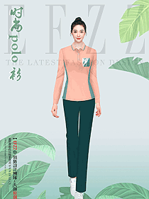 企業工作服夏季長袖POLO衫定制印logo刺繡工衣餐飲服務員工服T恤