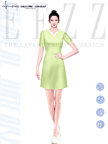 藥店美容院員工連衣裙夏裝工作服設(shè)計圖