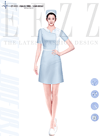 韓版美容院美容師工作服護士美容服設(shè)計圖