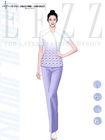 母嬰兒科醫生印花款月嫂月子中心醫護工作服護士服裝設計