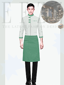 中式餐廳茶樓火鍋店民宿燒烤男款定制服務員制服設計圖