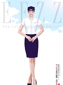 空乘藝考面試正裝空姐制服短袖白色襯衫款職業裝設計