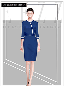 藍(lán)色冷淡風(fēng)夏天法式風(fēng)格連衣裙職場(chǎng)女裝設(shè)計(jì)圖