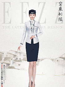 山水水墨畫中國風空姐服裝設計視覺解決方案