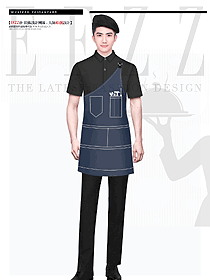 西餐廳快餐店網店咖啡廳夏裝工作服可定制刺繡LOGO