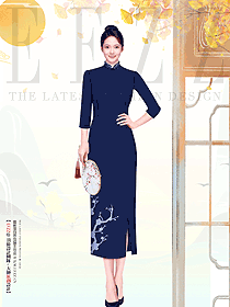 中國風復古改良少女長款日常連衣裙旗袍服裝設計