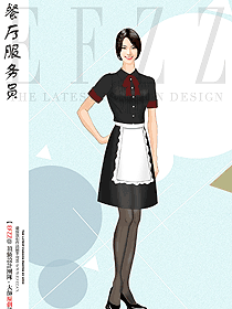 花店餐廳西餐廳咖啡服務員圍裙黑色女仆裝制服