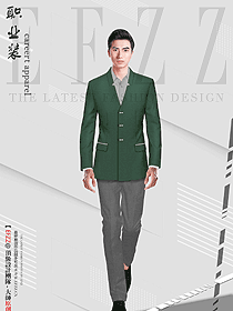 中山裝男青年修身套裝中華立領(lǐng)西服男士商務(wù)正裝