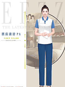 物業(yè)清潔工男女阿姨保潔服短袖T恤服裝設(shè)計(jì)圖