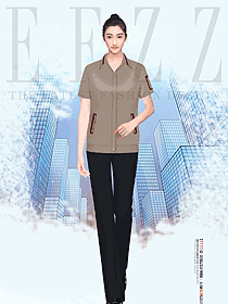 新款夏季短袖工裝上衣女款工作服設計圖