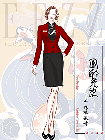 政府酒店迎賓館前臺接待員工制服定制款設計方案