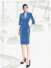 政府酒店迎賓館前臺接待員工職業裝定制款案例