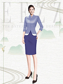 古典歐式酒店大堂總臺(tái)服務(wù)員工作服定制設(shè)計(jì)圖