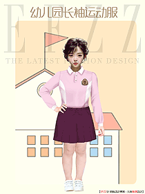 幼兒園園服T恤裙子款服裝設(shè)計效果圖