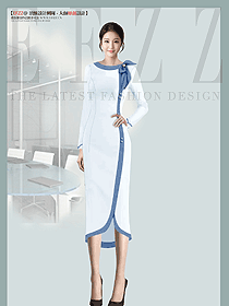 職場IOL圓領(lǐng)連衣裙秋冬新款職業(yè)裝長裙