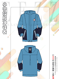 中小學生沖鋒衣校服兒童藍色運動班服加絨服裝