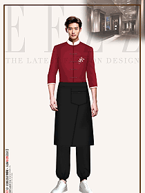 餐廳飯店收銀燒烤快餐火鍋店男服務員工作服定制