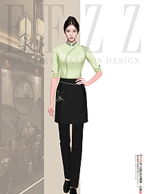 商場街邊冷飲店定制服女務員工作服定制設計