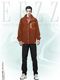 多口袋工裝夾克戶外套連帽防潑水沖鋒衣手繪設計